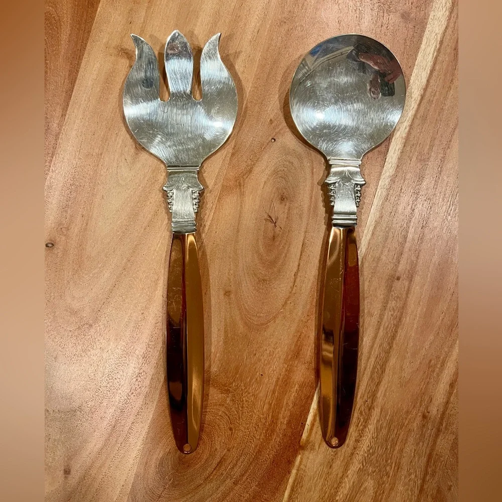 Vintage Coppercraft Guild salad serving set